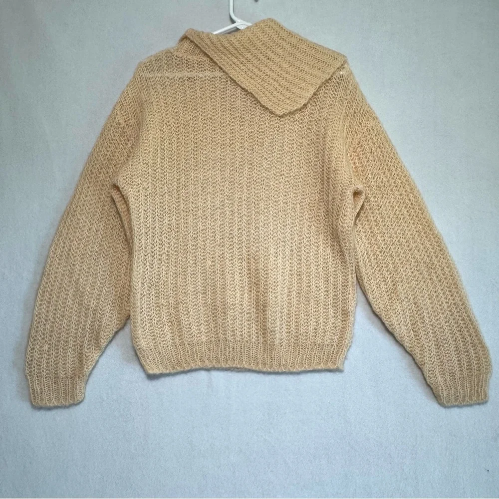 Vintage Ryan McLean Camel Wool Blend Cowl Neck Knit Sweater US Size M